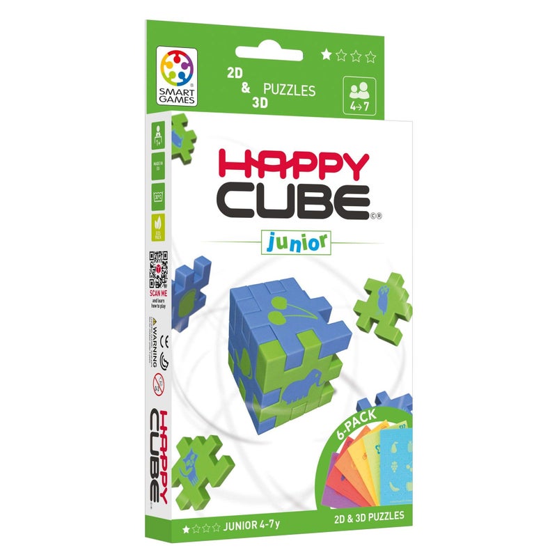 SmartGames Happy HCJ300 Junior Cardboard Box 3D Puzzle, Pack of 6 Age 3+ - Image 1